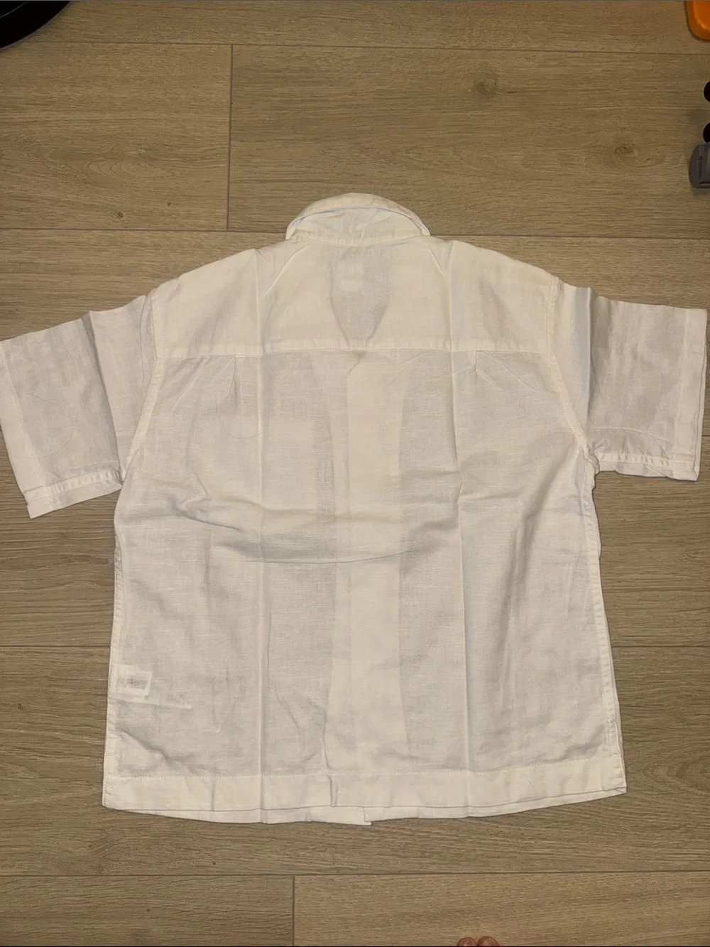 GAP Kid’s White Short-Sleeve Linen Camp Shirt